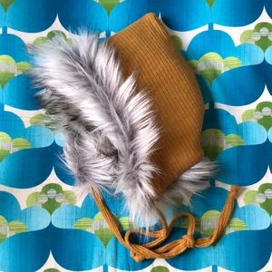 Stella and Wilbur Faux Fur Baby Bonnet